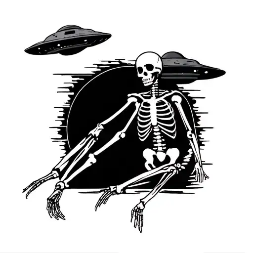 Ufo Abducting Skeleton