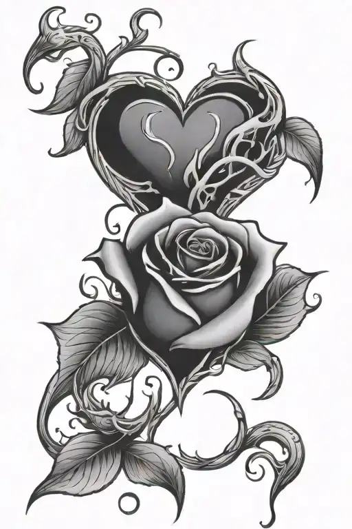 Heart Flames Rose