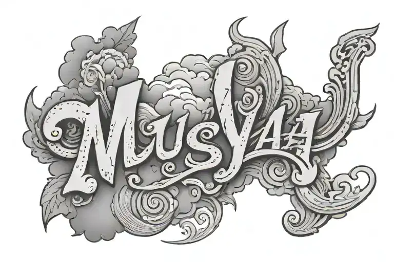 The Word Msuya With A Cloudy Background