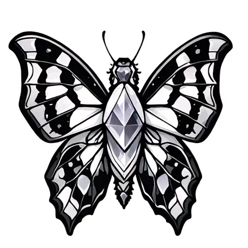 Moon Gemstones Moth Geometric