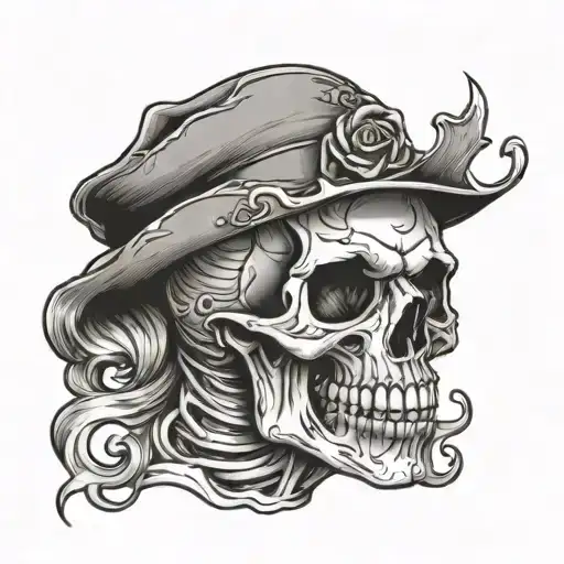 Scary Skeleton Marlyn Menroe Tattoo Stencil