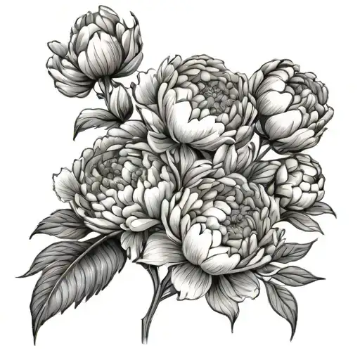 Fine Line Peonies For A Forearm Sleeve Tattoo Design