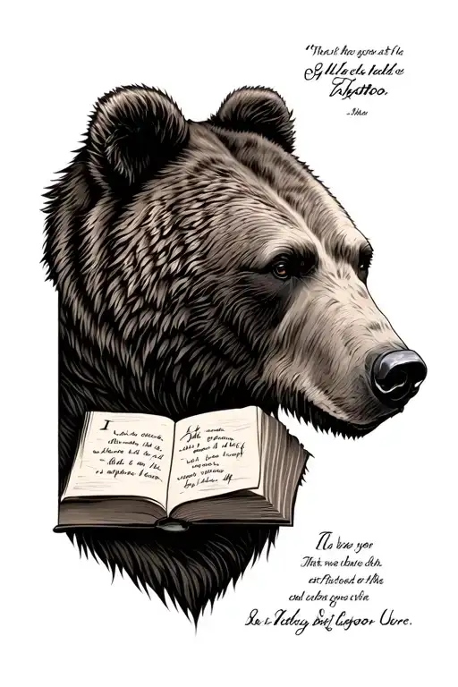 Grizzly Bear Head With A Bible Verse Written