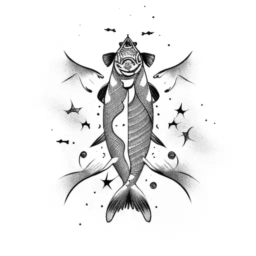 Pisces Sign With Constellation