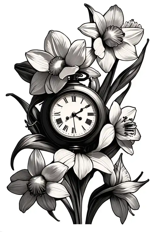 Daffodills With A Clock Forearm