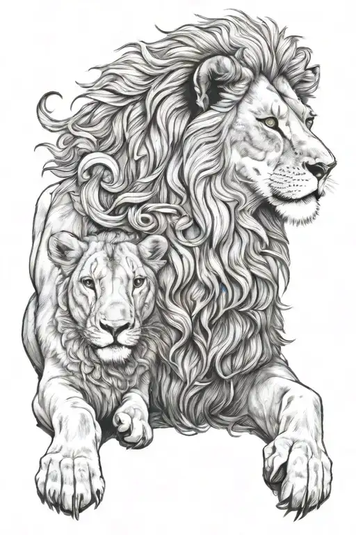 Lion Laying With Lamb Looking