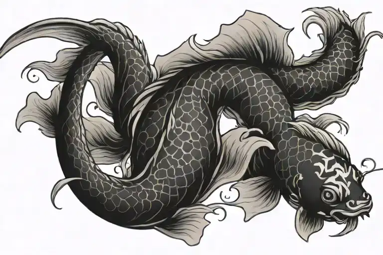 Japanese Koi Fish And Dragon
