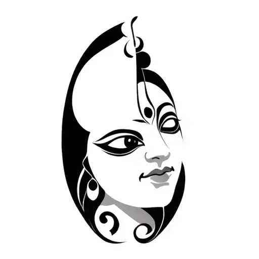 Shiva & Parvathi Half Black Tattoo Design Incorporating Elements