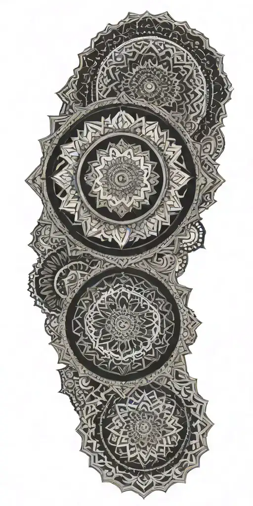 Geometric Background With Multiple Mandalas