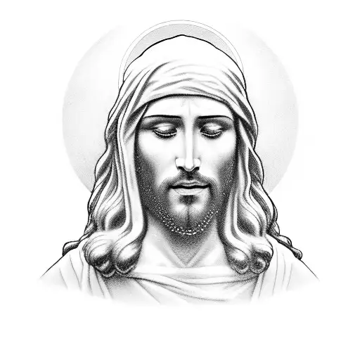 Design A Realistic Portrait Of Jesus At The Foot Of The Cross