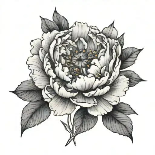 Fine Line Peony For A Forearm Sleeve