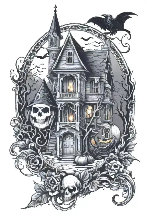 Gothic Halloween Scene