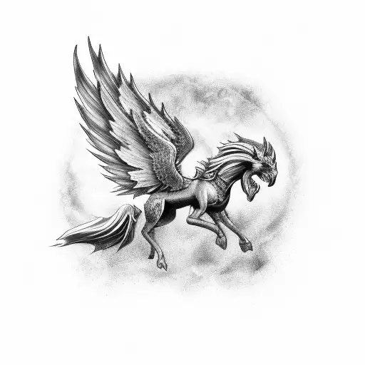 Black Pegasus With Nightsky