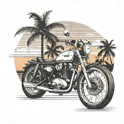Cafe Racer Beach Road Sunset Palms Rising Sun