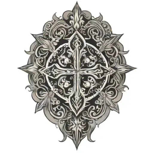 Mandala With A Cross In The Middle