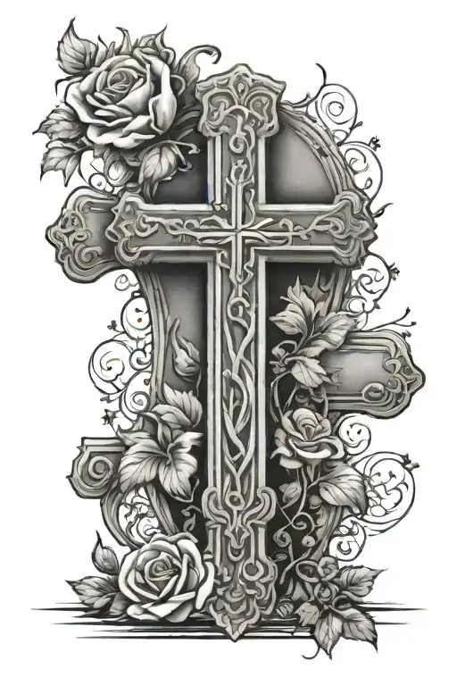 Cross Memorial Tattoo For Dad Memorial