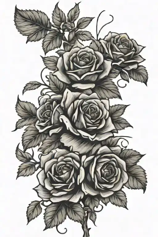 Prim Roses And Marigolds Intertwined On Vine