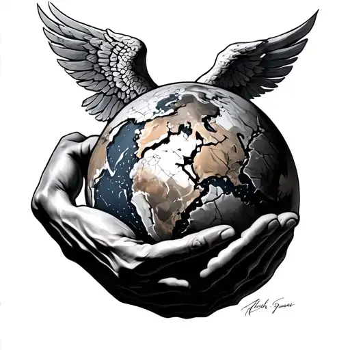 Atlas Holding A Cracked Earth