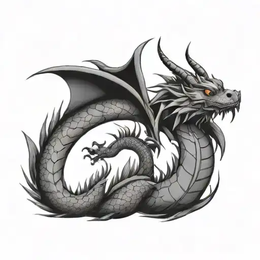 Minimalist Dragon No Detail Linework