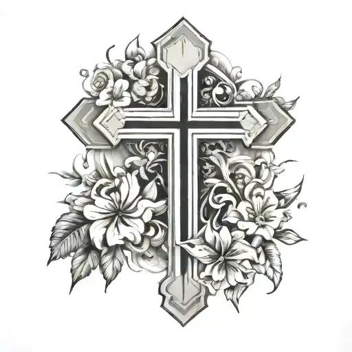 Cross Memorial Tattoo For Dad