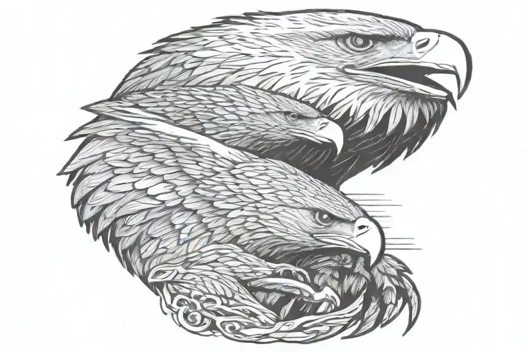 An Eagle On Top Of A Wolf