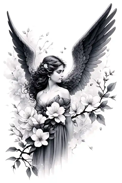 Angel And Cherry Blossom