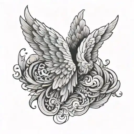 Angel Wings Simple Line