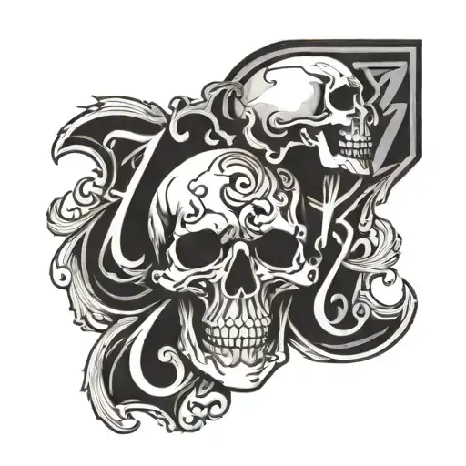 79 As Lettering With Skull