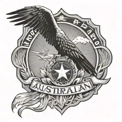 Australian Army Rising Sun Rising Combined With The New South Wales Police Force Eagle