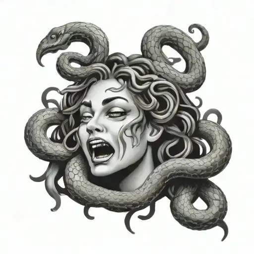 Crying Medusa With Snakes