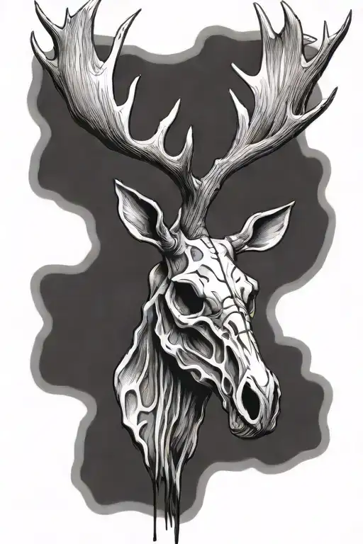 Moose Skull Cross Bones