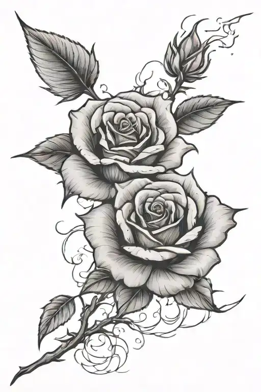 Rose With Lightning Bolt As The Stem