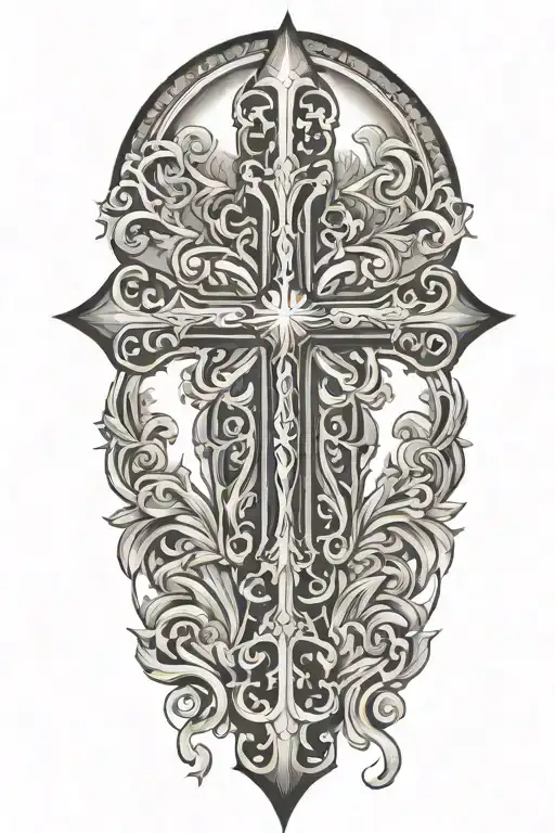 Large Cross Design Black