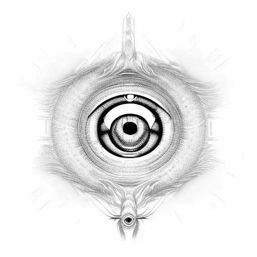 All Seeing Eye With Alien Like Prometheus Watching Over Humans On Earth