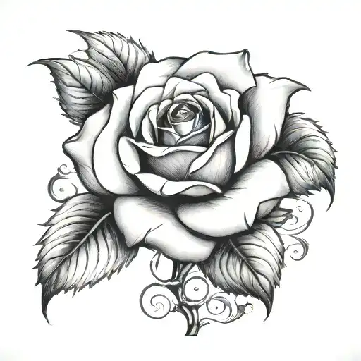 Rose With Letter A Stem