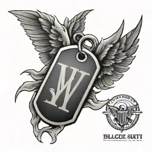 Army Dog Tag That Says The Word V