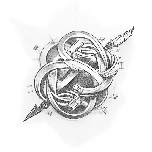 Design A Detailed Black And Grey Tattoo Of Iconic Gaming Symbols Intertwined With 2B From Nier