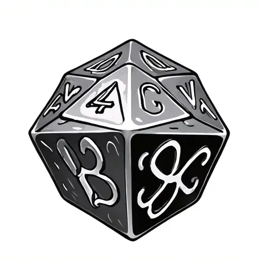Symmetrical Dnd Dice Tattoo Design