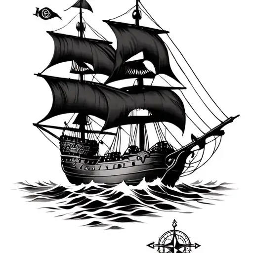 I Want Small Tatto Inspired By Pirates Of Carrebian Need Rose And Compass Jack And Black Pearl Ship