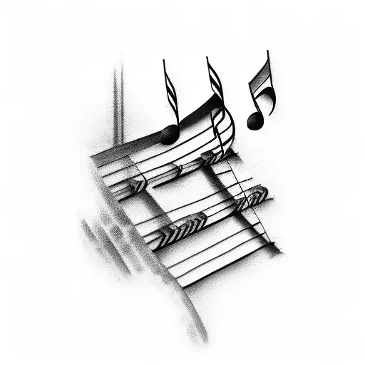 Piano Keys With Music Notes