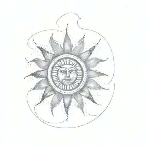 A Tattoo Of A Sun Made