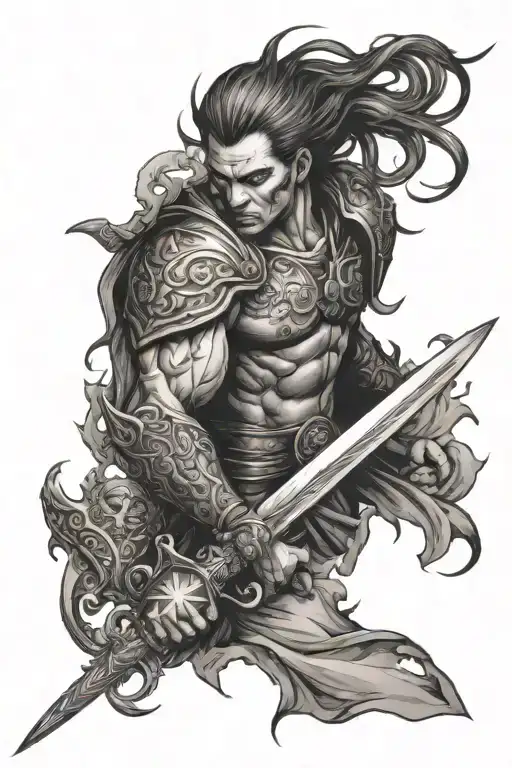 Kight With Sword Surrounded