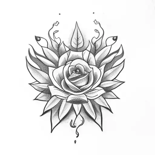 Pot Leaf With Flowers Inside