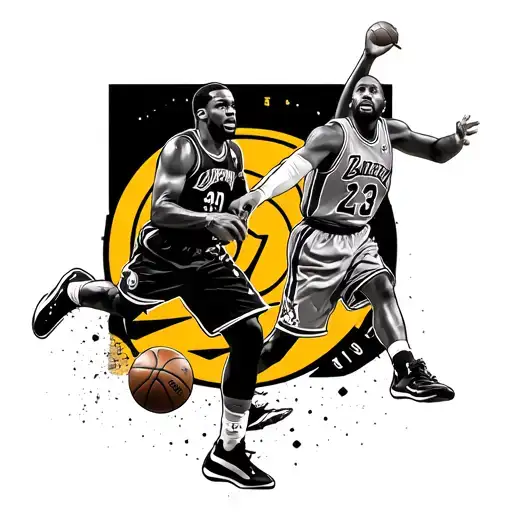 Lebron Jordan And Kobe Symbol With A Basketball