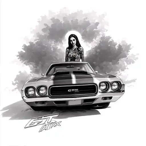 Model On Hood Of 69 Gtx