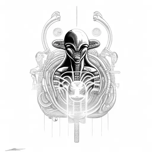 Alien Like Prometheus Watching Over Humans On Earth