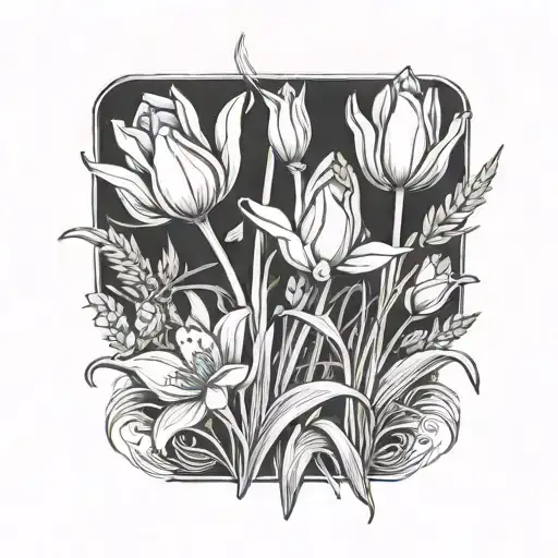 Tulip Daffodils Lavender