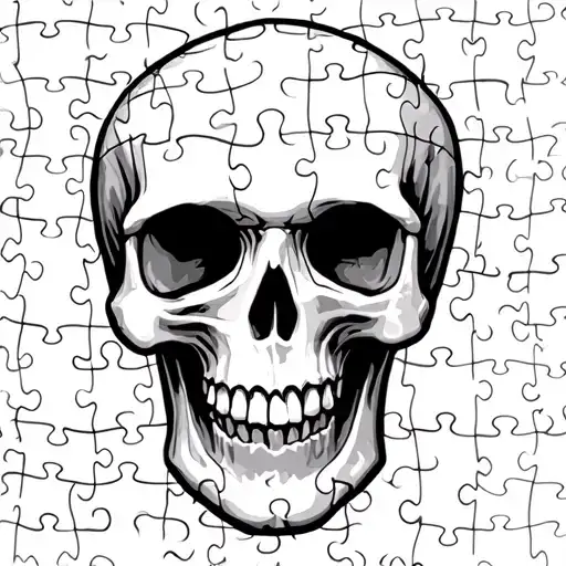 Autism Skull Jigsaw Puzzle Piece