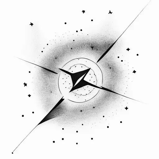 Minimalist Tattoo Of A Shooting Star With Ursa Minor Constellation In The Background