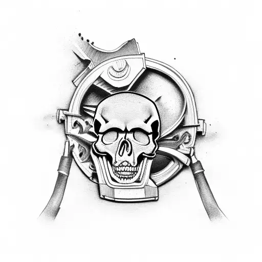 Truck Engine And Skull